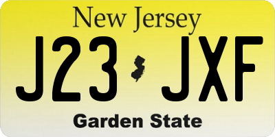 NJ license plate J23JXF