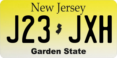 NJ license plate J23JXH