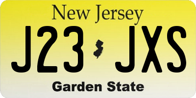 NJ license plate J23JXS