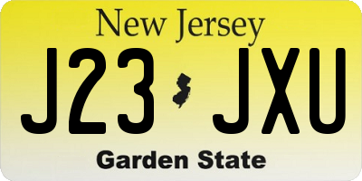 NJ license plate J23JXU