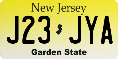 NJ license plate J23JYA