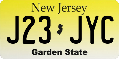 NJ license plate J23JYC