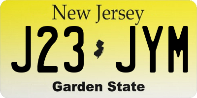 NJ license plate J23JYM
