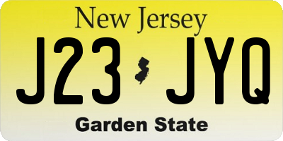 NJ license plate J23JYQ