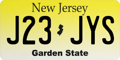 NJ license plate J23JYS