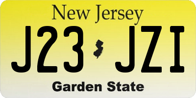 NJ license plate J23JZI