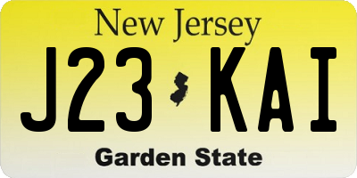 NJ license plate J23KAI