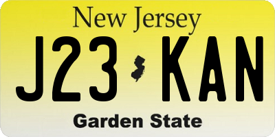 NJ license plate J23KAN