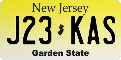 NJ license plate J23KAS
