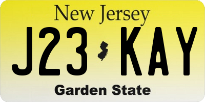 NJ license plate J23KAY