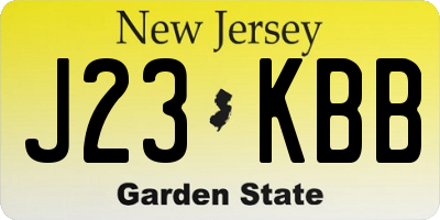 NJ license plate J23KBB