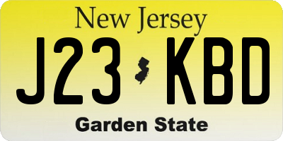 NJ license plate J23KBD