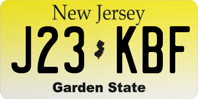NJ license plate J23KBF