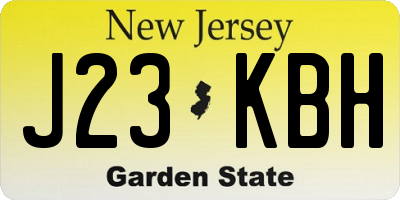 NJ license plate J23KBH