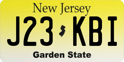 NJ license plate J23KBI