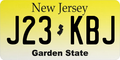 NJ license plate J23KBJ