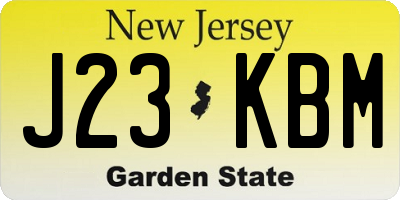 NJ license plate J23KBM