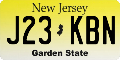 NJ license plate J23KBN
