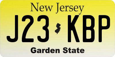 NJ license plate J23KBP