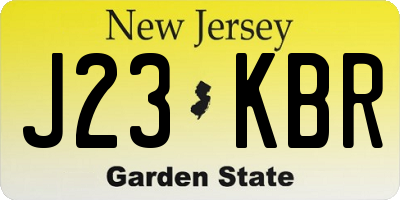 NJ license plate J23KBR