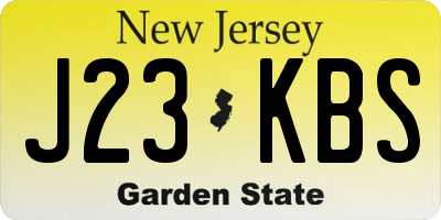 NJ license plate J23KBS