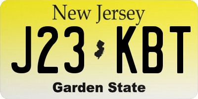 NJ license plate J23KBT