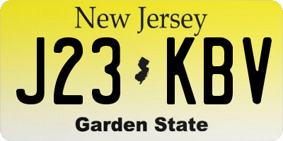 NJ license plate J23KBV