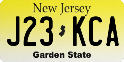 NJ license plate J23KCA