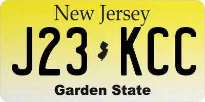 NJ license plate J23KCC