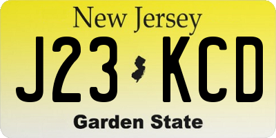 NJ license plate J23KCD