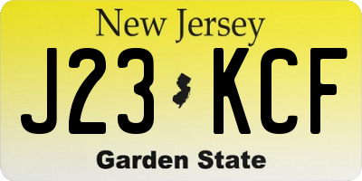 NJ license plate J23KCF