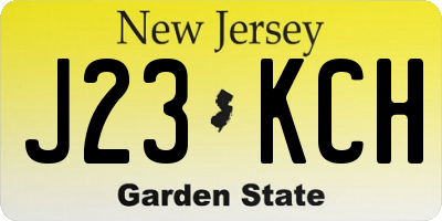 NJ license plate J23KCH