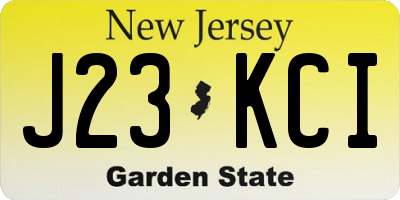 NJ license plate J23KCI