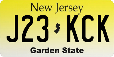 NJ license plate J23KCK