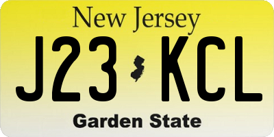 NJ license plate J23KCL