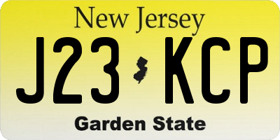NJ license plate J23KCP