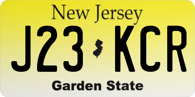 NJ license plate J23KCR