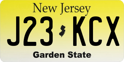 NJ license plate J23KCX