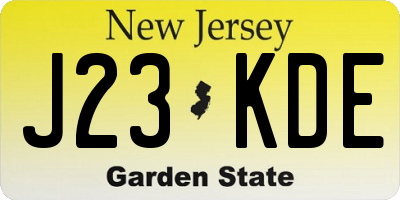 NJ license plate J23KDE