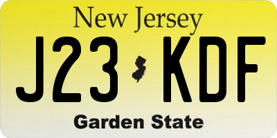 NJ license plate J23KDF