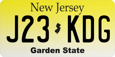 NJ license plate J23KDG