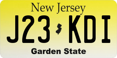 NJ license plate J23KDI