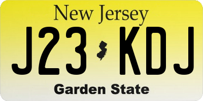 NJ license plate J23KDJ