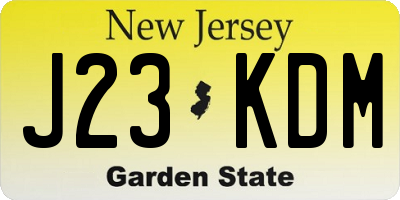 NJ license plate J23KDM