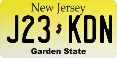 NJ license plate J23KDN