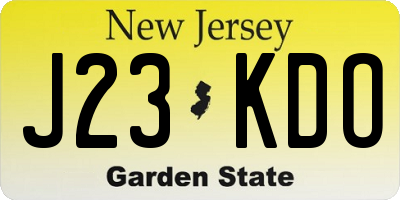 NJ license plate J23KDO