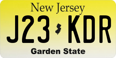 NJ license plate J23KDR