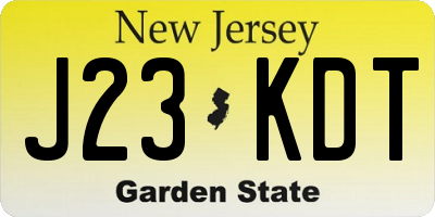 NJ license plate J23KDT