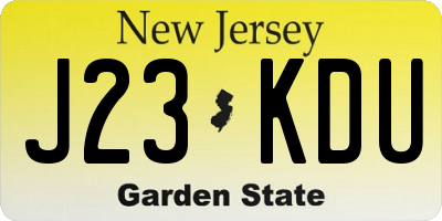 NJ license plate J23KDU