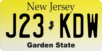 NJ license plate J23KDW